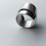 Minimal modern aluminium ring hanmade milan italy