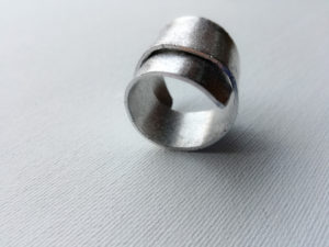 Minimal modern aluminium ring hanmade milan italy