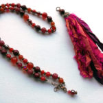Boho chic sari necklace