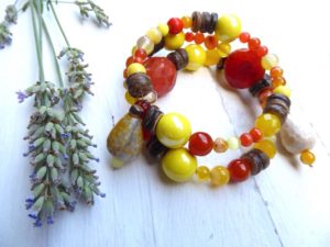 Boho chic yellow bracelet