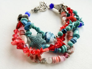 Blue coral bracelet sea