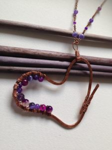 Collana a forma di cuore in rame