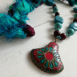 Collana tibetana in sari di seta
