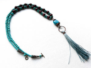 Turquoise boho chic necklace