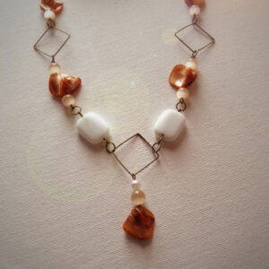 Orange and white necklace