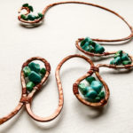 Collana boho rame turchese