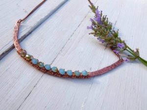 Copper texturized necklace
