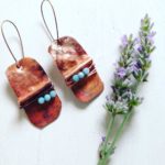 Dangle copper fold formed earrings
