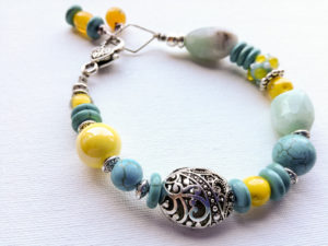 Bracciale boho turchese giallo fatto a mano milano