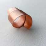 Minimal modern copper ring hanmade milan italy