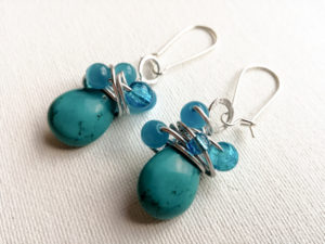 Silver turquoise earrings