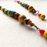 Orecchini turchese gialli rossi boho chic