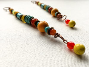 Orecchini turchese gialli rossi boho chic