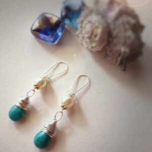 Silver turquoise earrings