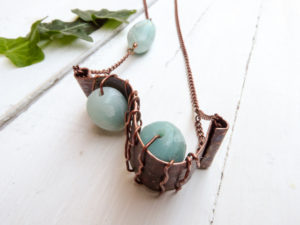 Collana rame turchese