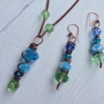 Swarovsky blue green earrings