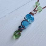 Swarovsky blue green necklace